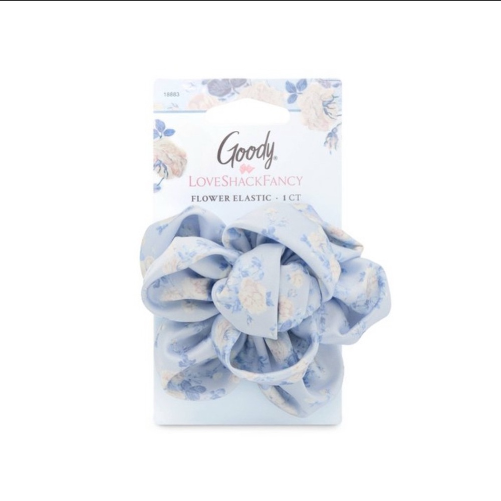 LoveShackFancy X Goody Satin Scrunchies - Blue and White
